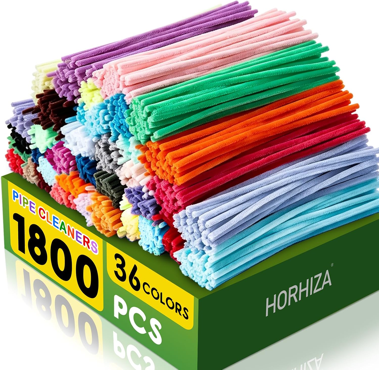 HORHIZA 1800 PCS 36 Colors Pipe Cleaners
