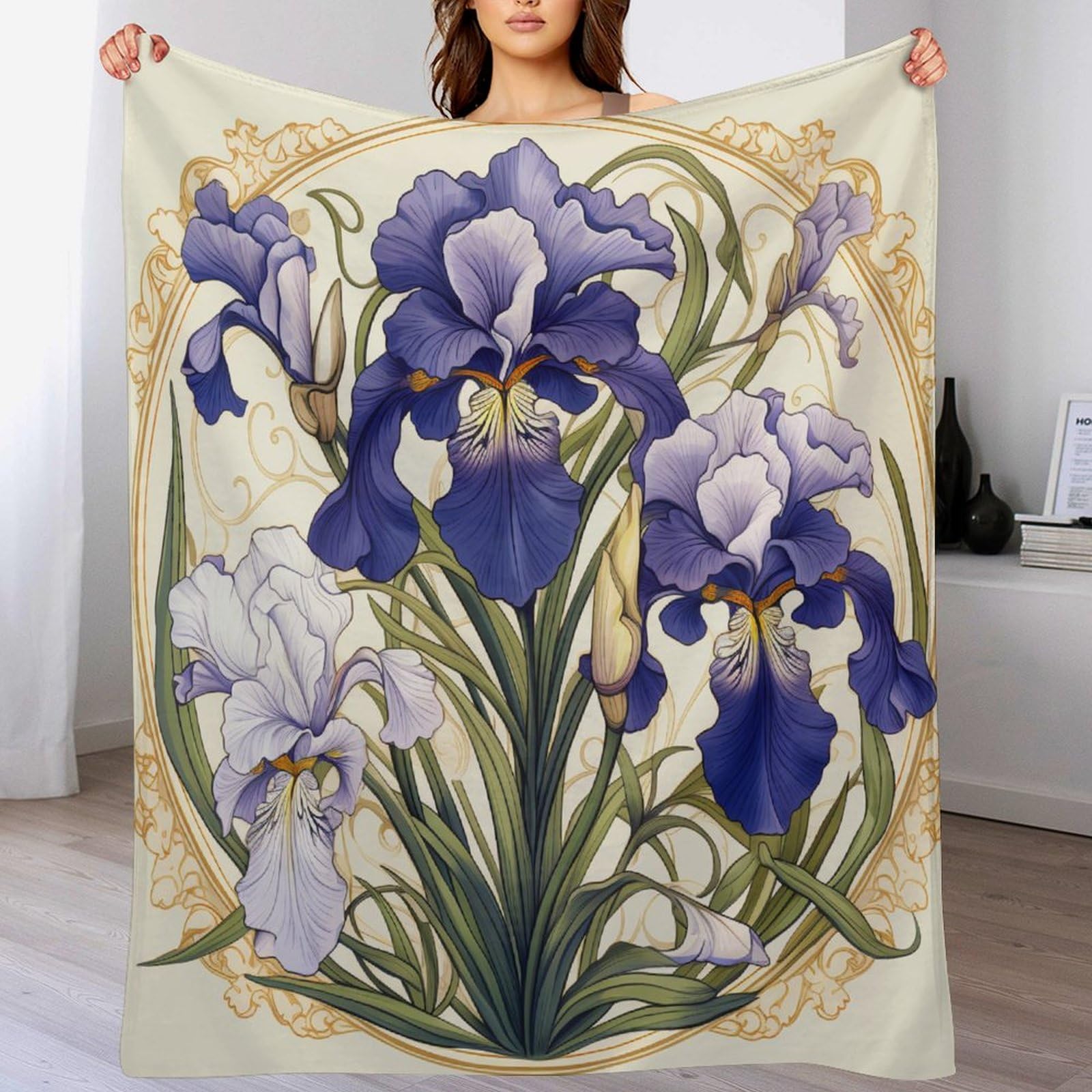 Couvre-lit en polaire fleur 3D pour réchauffer vos soirées canapé