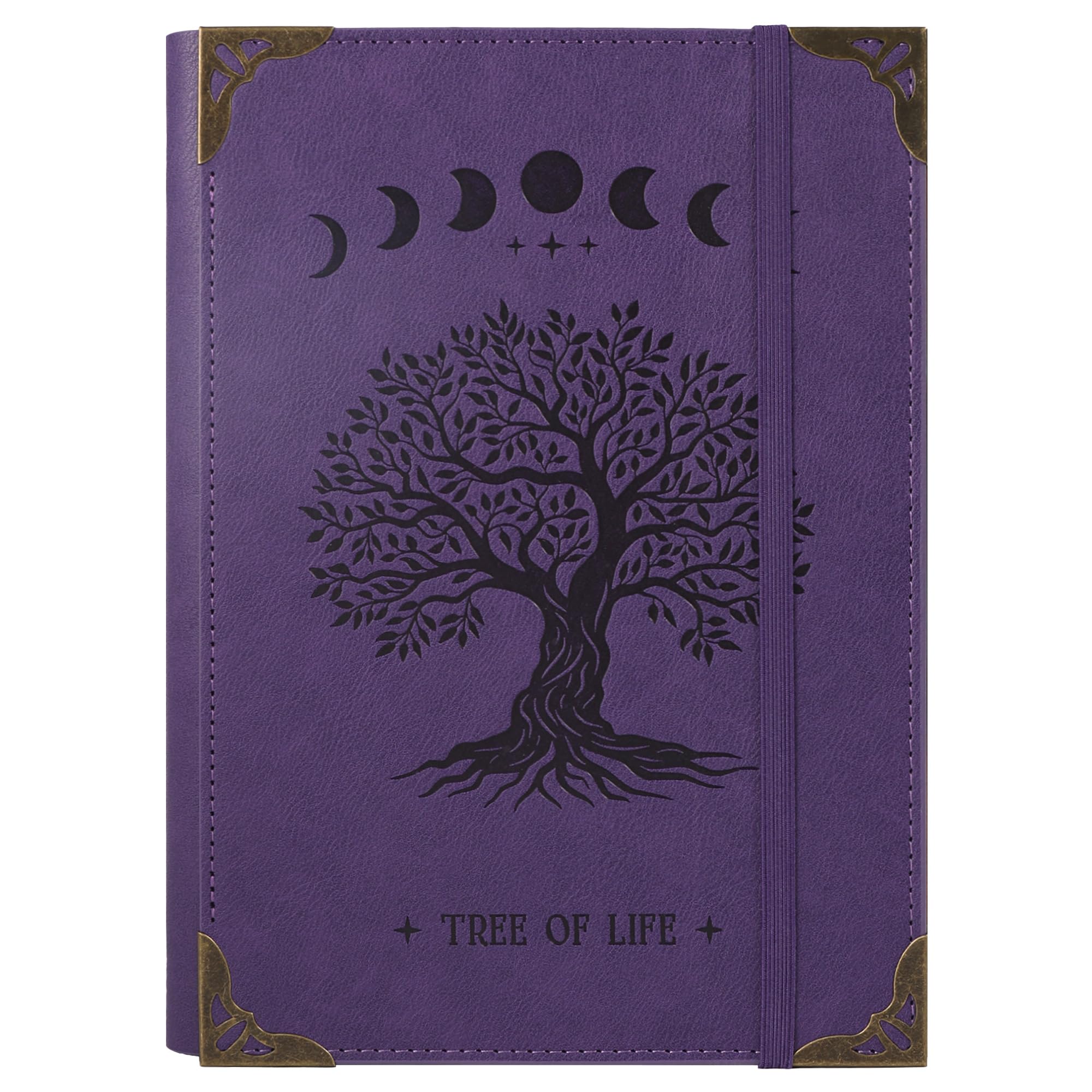 TIEFOSSI A5 Binder 6 Ring Notebook for Women Men, Hardcover PU Leather Journal, Vintage Tree Journals, College Ruled Notebook for School, Planner, Travel, Work, Organizer