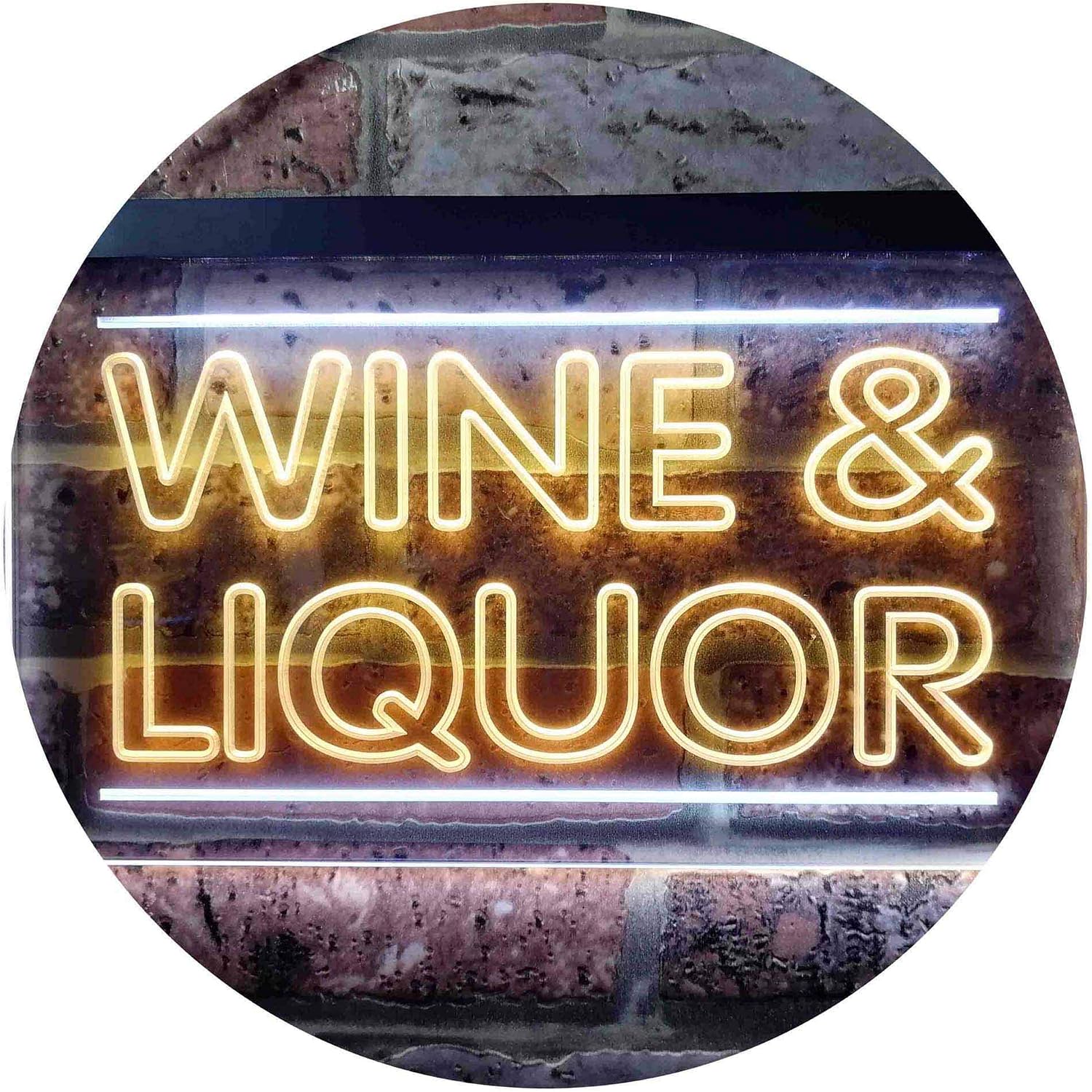ADVPRO Wine & Liquor Bar Dual Color LED Neon Sign White & Yellow 24" x 16" st6s64-i0405-wy