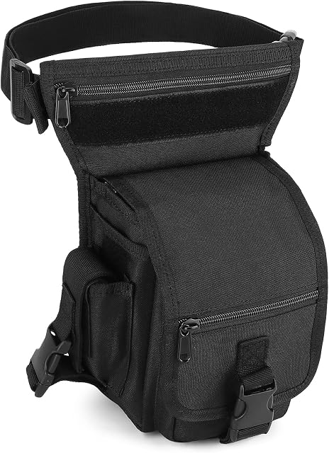 UBORSE Military Tactical Molle Drop Leg Bag Utility Thigh Hip Pack Multifunctional Waist Bag Cross Over Leg Rig Pack for Motorcycle Cycling Riding Outdoors Camping