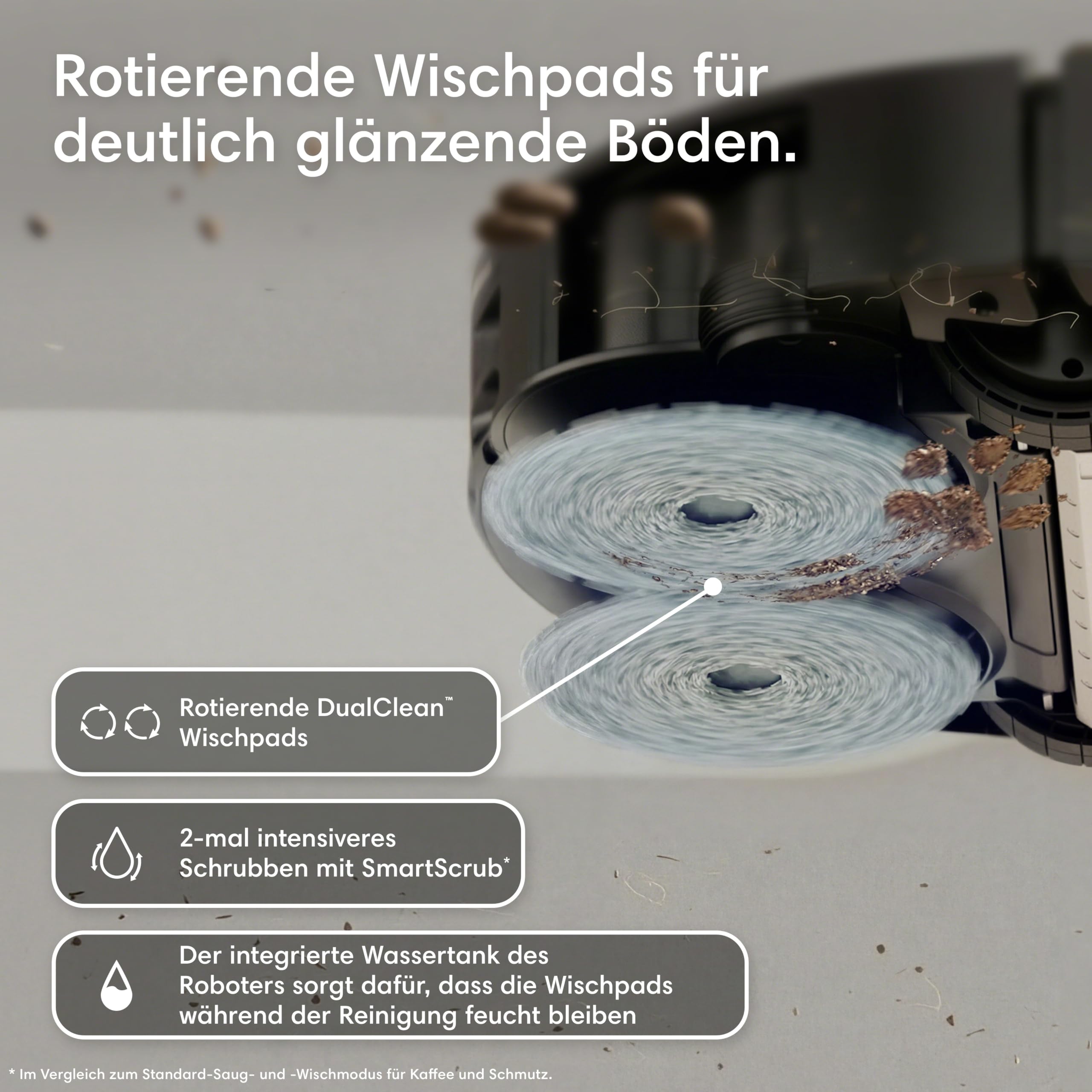 iRobot Roomba® Plus 576 Combo Roboter + AutoWash™ Dock, 25Kpa, Multifunktions‑Dock, Clearview LiDAR+Kamera, Entleert-Sich, Zusätzliches Zubehör, Schwarz