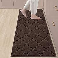Vista 14 de COSY HOMEER Alfombras suaves de cocina [2 piezas] para el frente del fregadero alfombras de piso de cocina súper absorbentes y tapetes 20 x 30