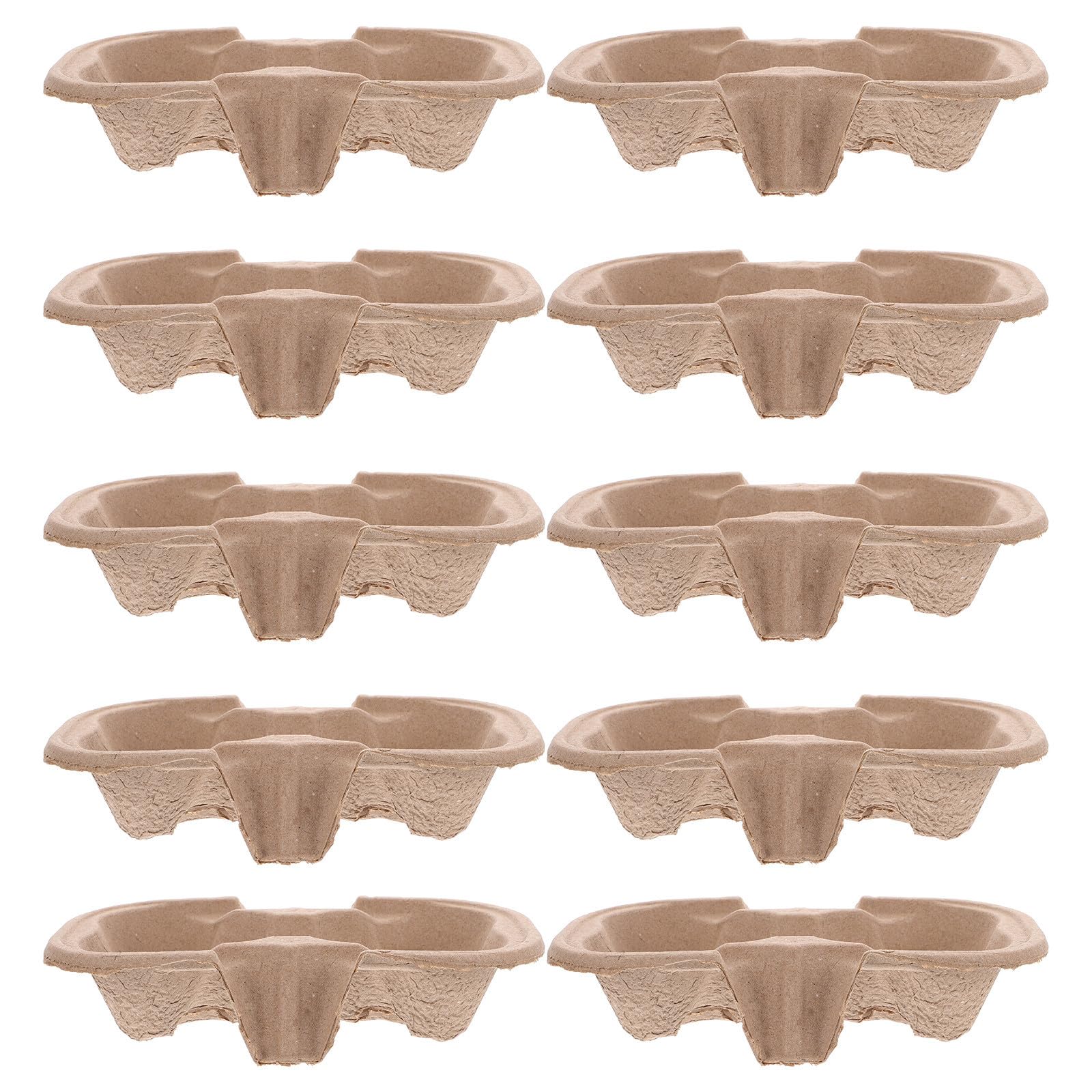Porte-gobelets en pulpe de bois Uonlytech x50 pour 2 boissons à emporter