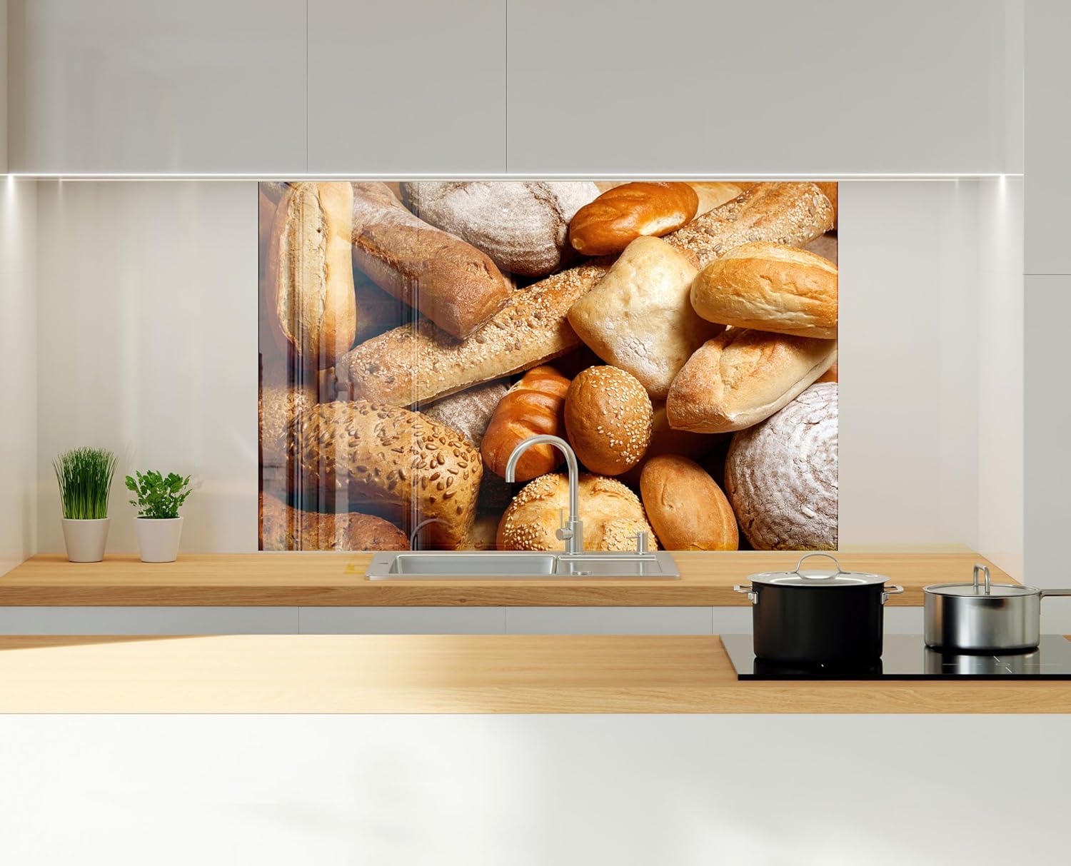 Myphotostation.com 23.5Wx53H'' Tempered Glass Stove Backsplash Kitchen Tile Decor Stove Back Cover Glass Splashback Tile for Stove Top Cover Toughened Glass Cooker Protector 54