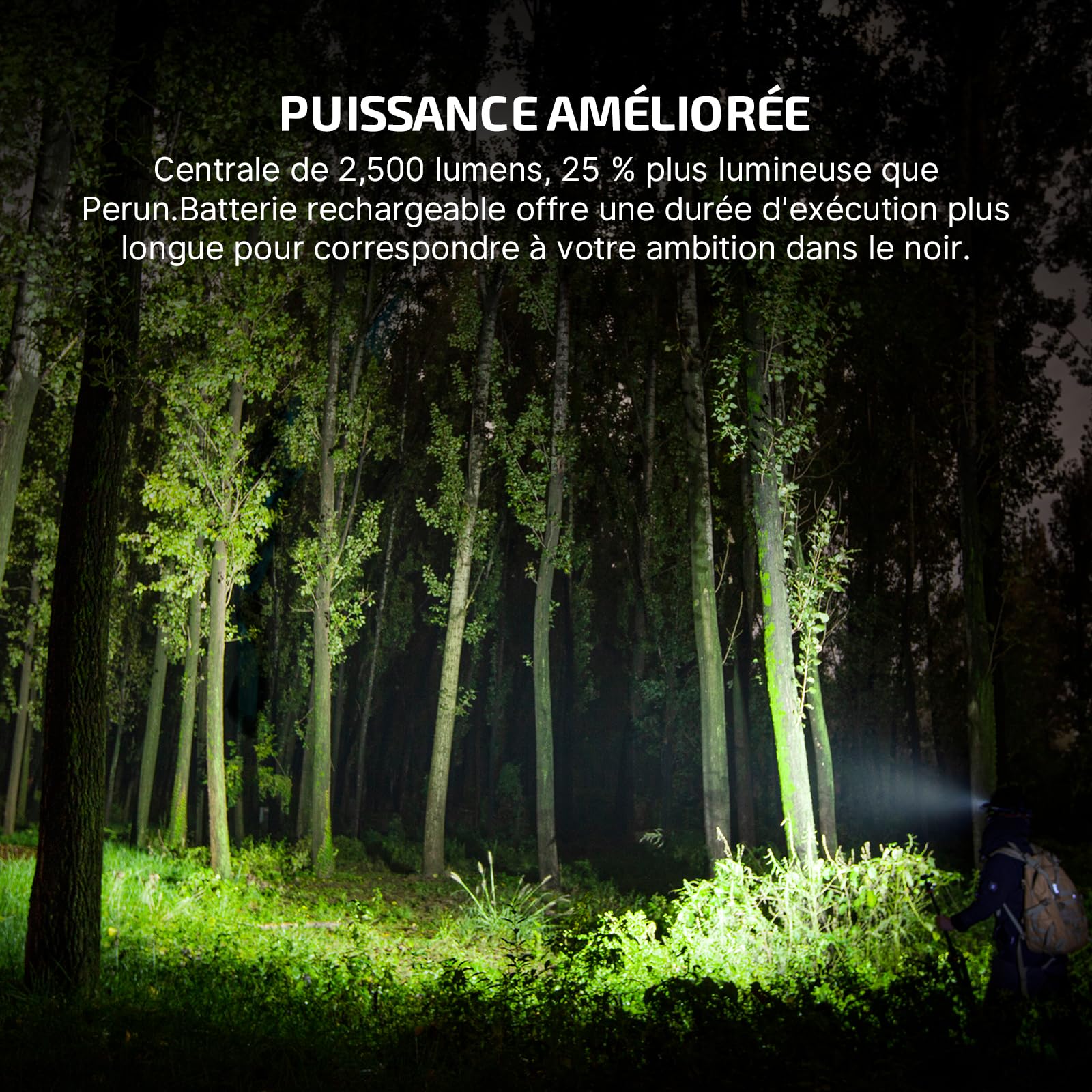 OLIGHT Perun 2 Lampe Frontale 2500 Lumen Super, 12 Jours Max, IPX8 Étanche | Puissante Torche Frontale Rechargeable Portée 166 Mètre Blanc&Rouge réglable Flashlight pour Running, Pêche, Camping(Noir)