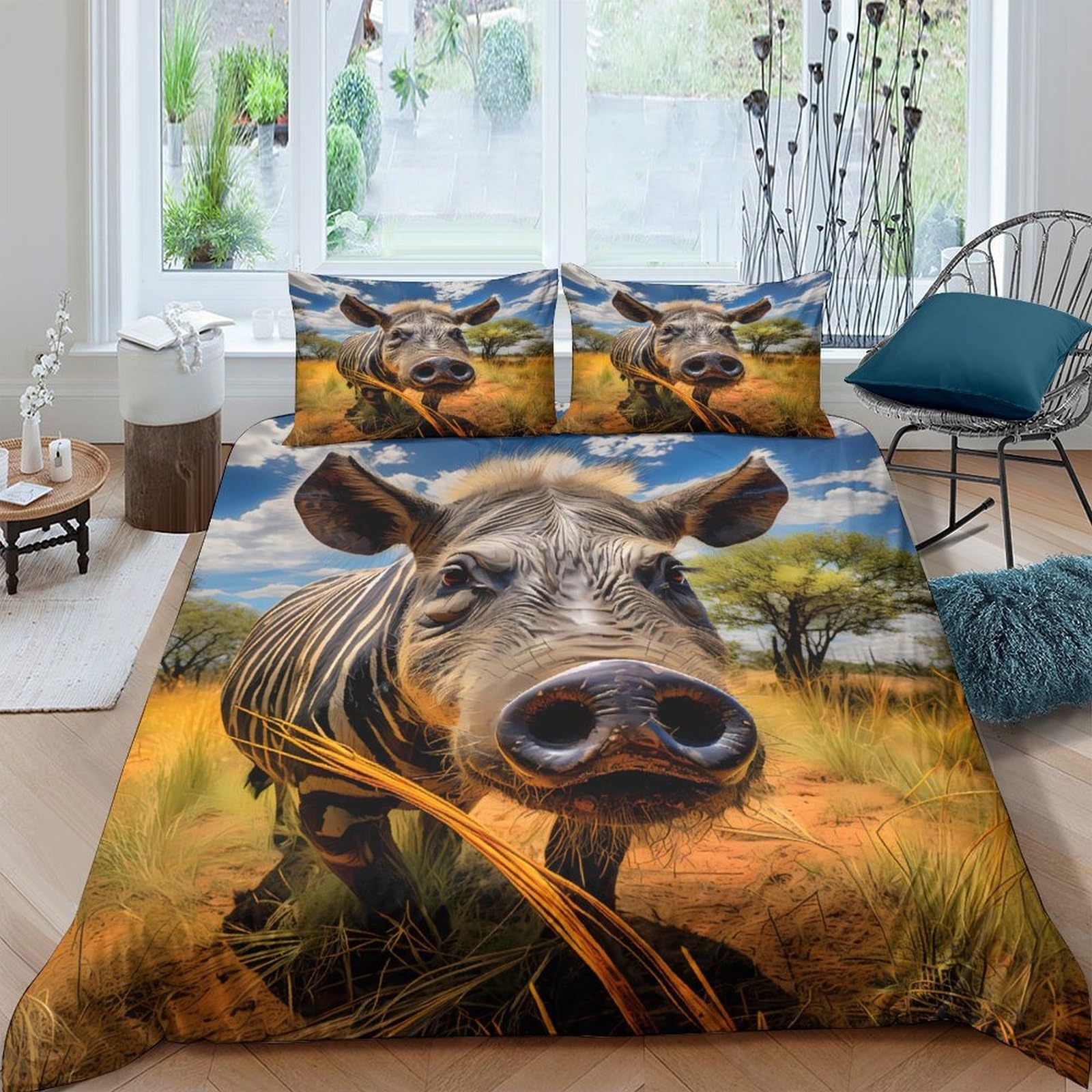 Ctjqhvkz Style-1 3D Printed Lifelike Cow Pasture Fitted Sheet Microfiber Soft Mattress Cover Anti-Slip For Bedroom Guest Room Decor Single（135X200cm）