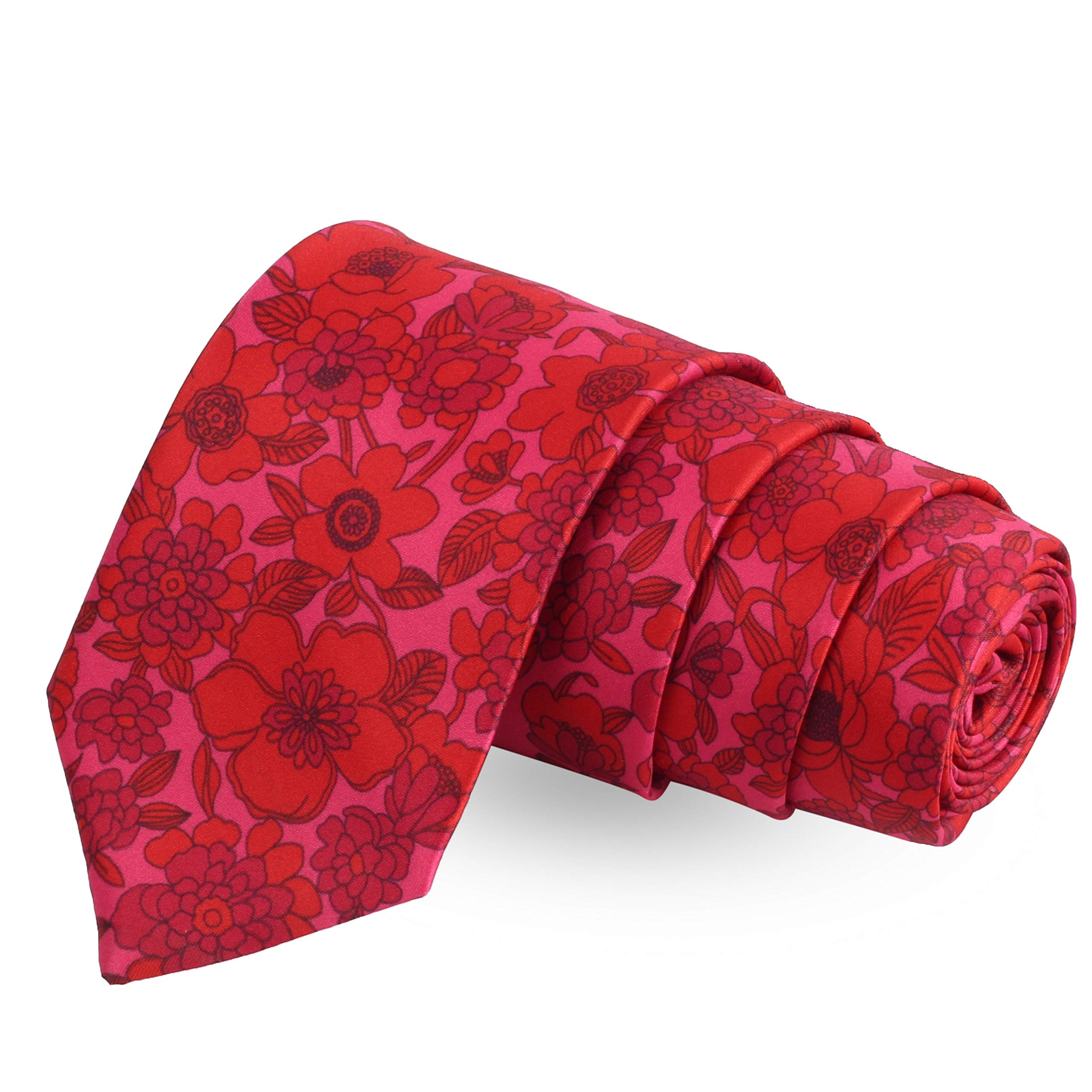 peluche The Alluring Bud Red Colored Microfiber Necktie For Men-picture-34