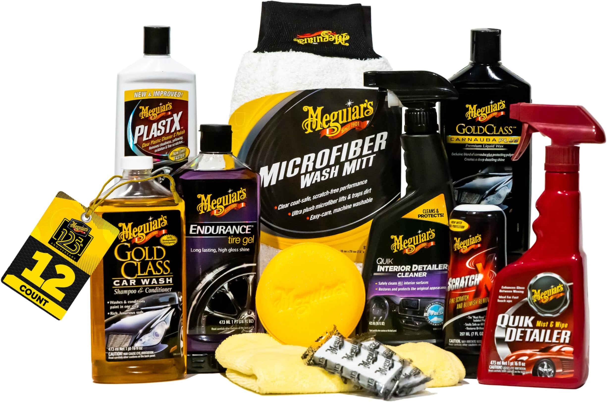 Meguiar's Complete Car Care Kit - Ultimate Car Detailing Kit Interior and Exterior, for Showroom Shine - Includes Products for Cleaning and Detailing