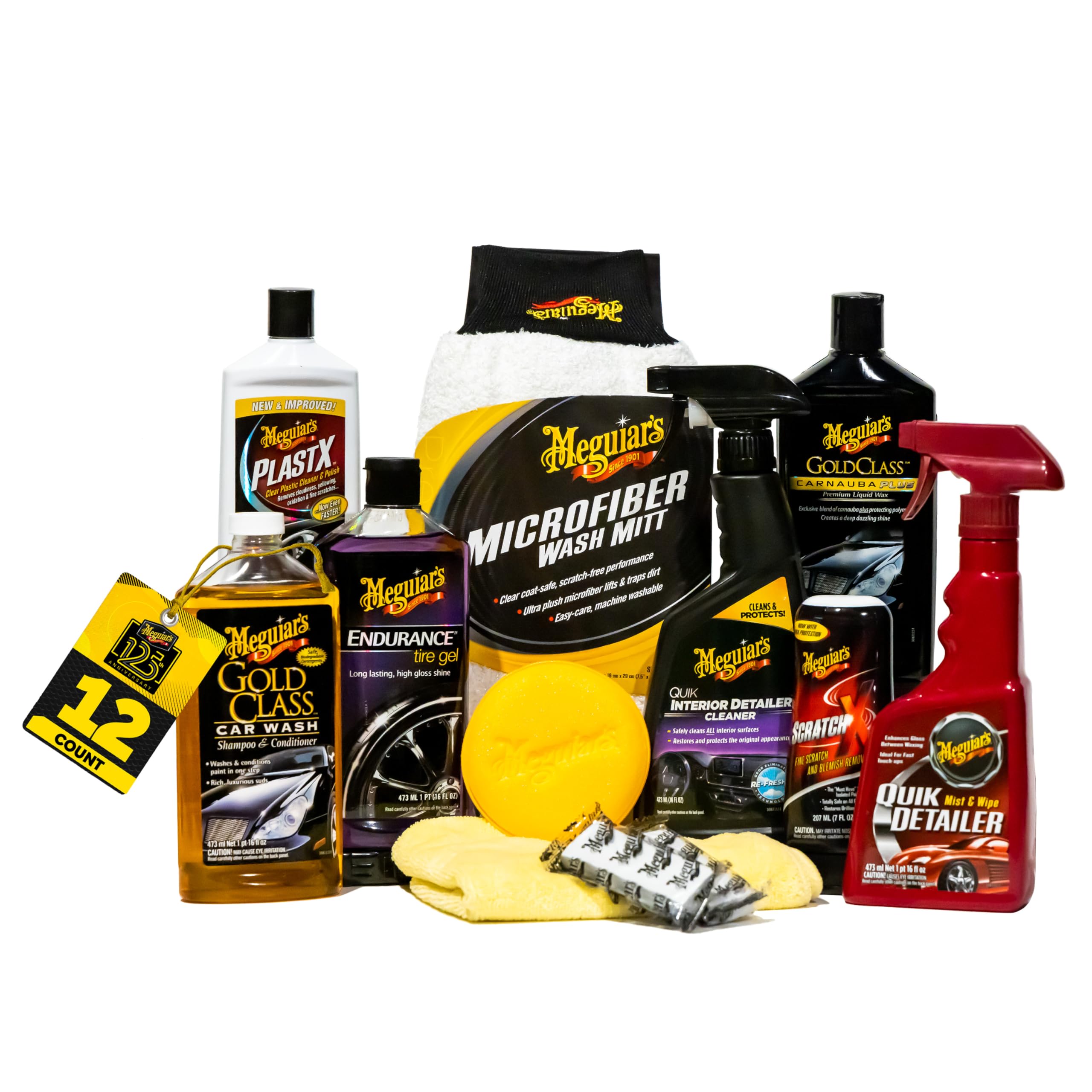 Meguiar's Complete Car Care Kit - The Ultimate Car Detailing Kit for a Showroom Shine - Includes Products for Cleaning and Detailing for the Interior and Exterior of your Vehicle