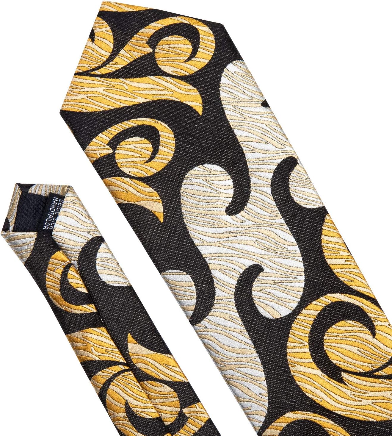 Barry.Wang Classic Mens Ties Silk Necktie Pocket Square Cufflinks Set Woven Designer Wedding Business - Image 5