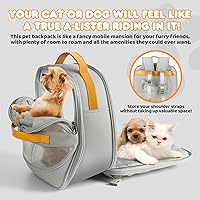 Vista 3 de Pet Carrier Backpack - Breathable Mesh Soft Cat Carrier for Small Dogs and Cats -Travel Outdoor Cat Backpack Bag - airline approved Dog Carrier