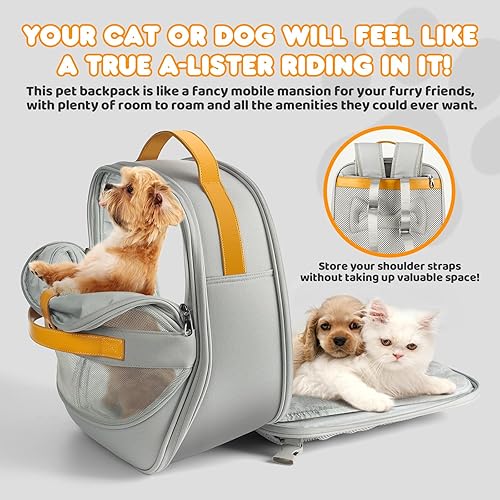 Miniatura 3 de Pet Carrier Backpack - Breathable Mesh Soft Cat Carrier for Small Dogs and Cats -Travel Outdoor Cat Backpack Bag - airline approved Dog Carrier
