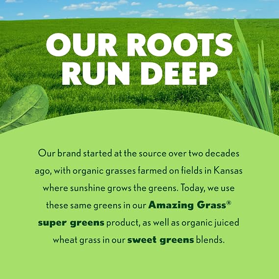 Amazing Grass Super Greens Powder, Organic, Greens Superfood Powder, Smoothie Supplements, Supports Digestion, Probiotics, Spirulina, Beet Root, Berry, 60 Servings, 16.9 Ounce (Packaging May Vary)