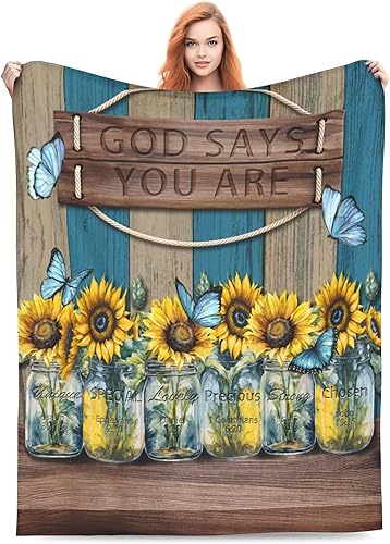 Miniatura 8 de YETTA YANG Manta de felpa con versículo bíblico religioso cristiano, oración de Jesús, gracias a Dios, manta de vellón para sofá cama, manta cálida