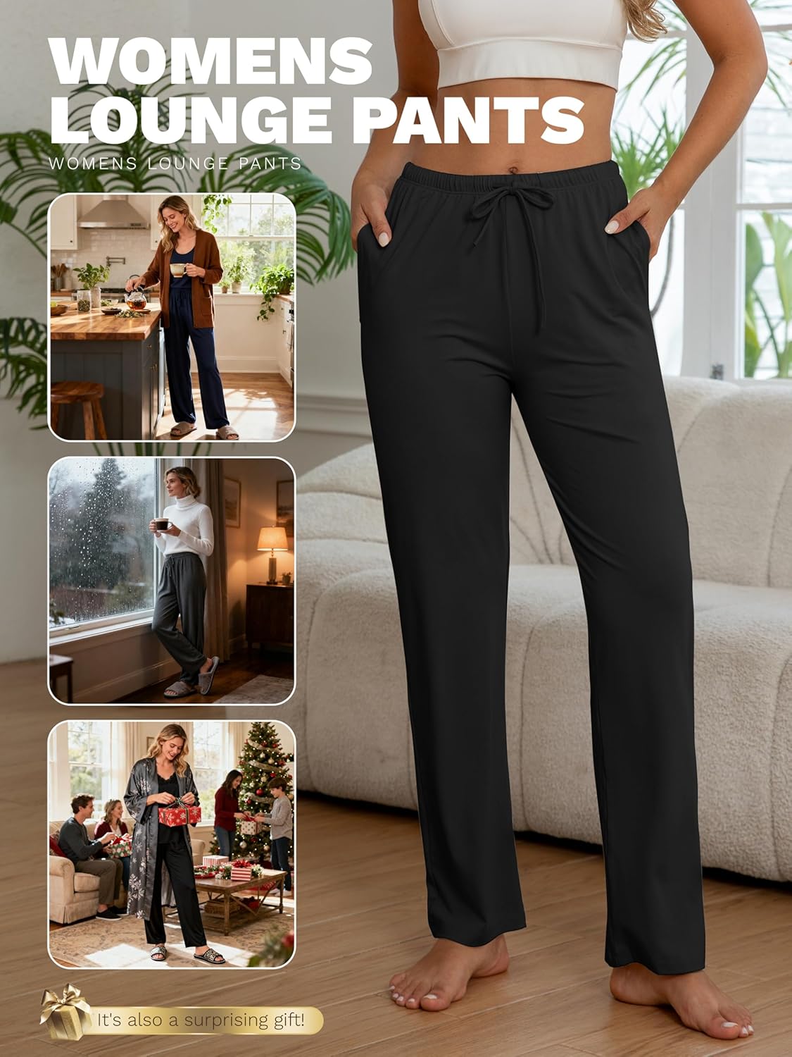 3 Pack Womens Pajama Pants Soft Loose Casual Lounge & Sleep Pants Pajama Bottoms PJ Sleepwear with Pockets - Image 6