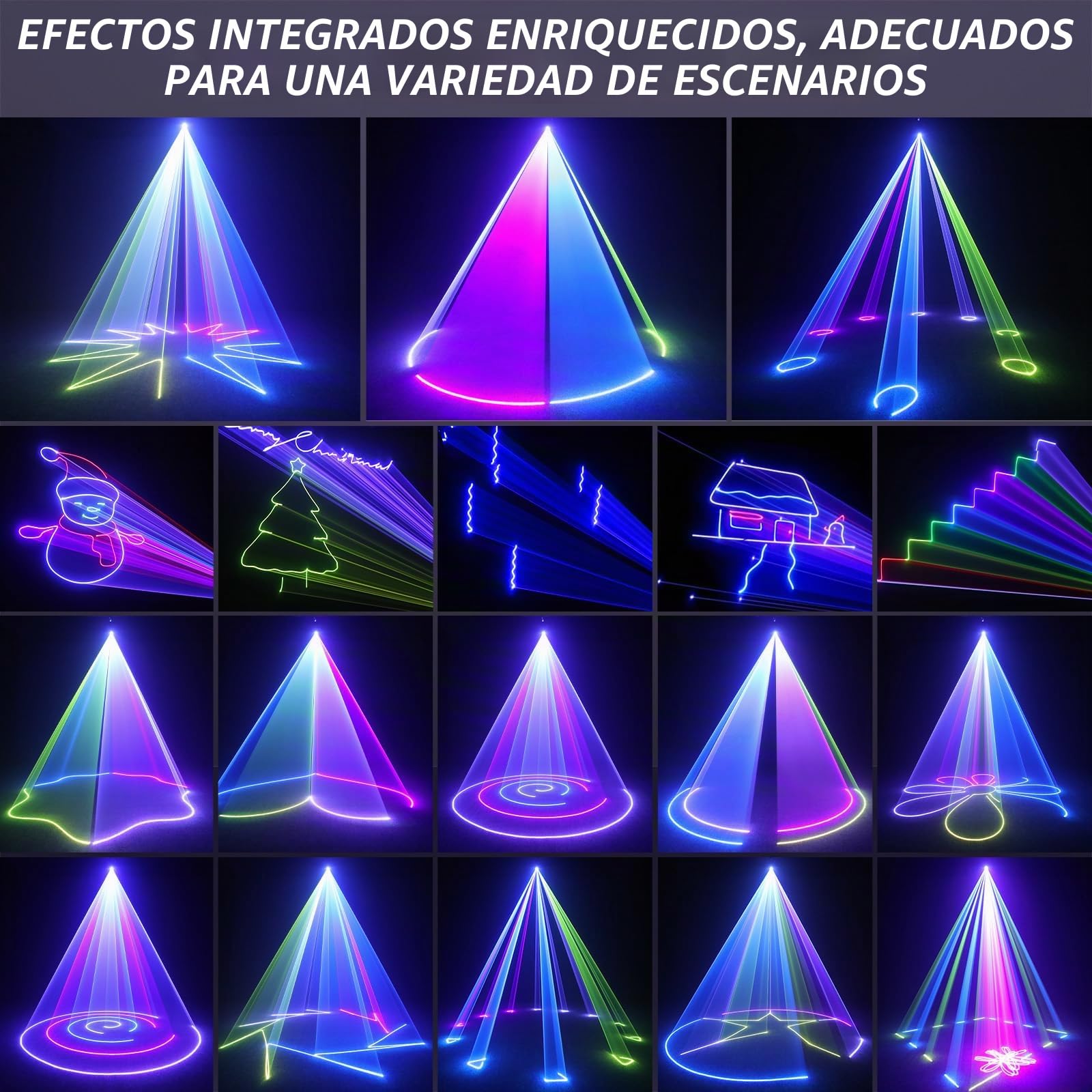 Luz de discoteca 3D DIY con aplicación Bluetooth, luz de discoteca, luz de fiesta y DMX512, adecuada para fiestas, bares, Halloween y Navidad