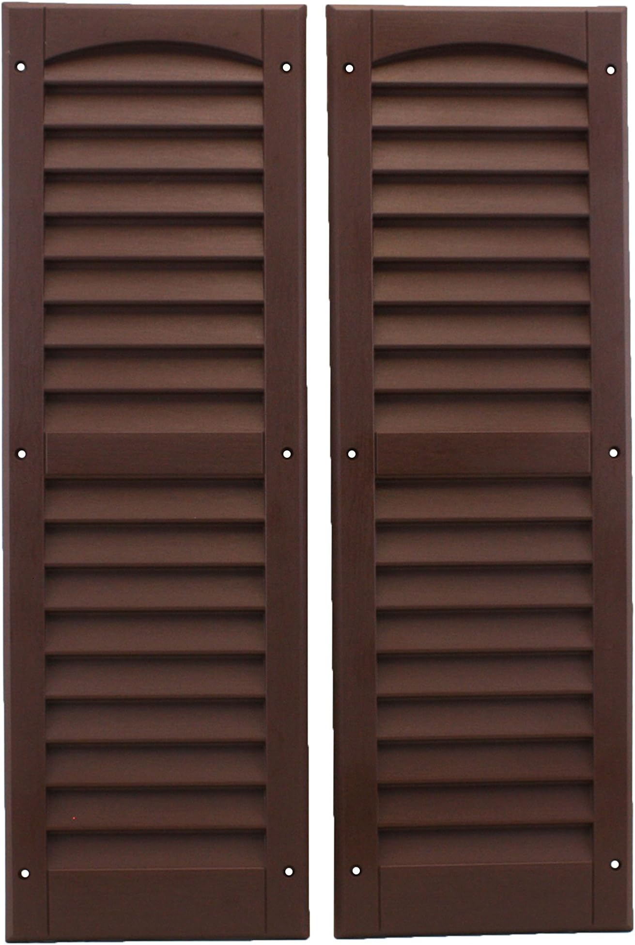 Shed Windows and More Louvered Shutter or Playhouse Shutter, Brown 9" X 27", 1 Pair