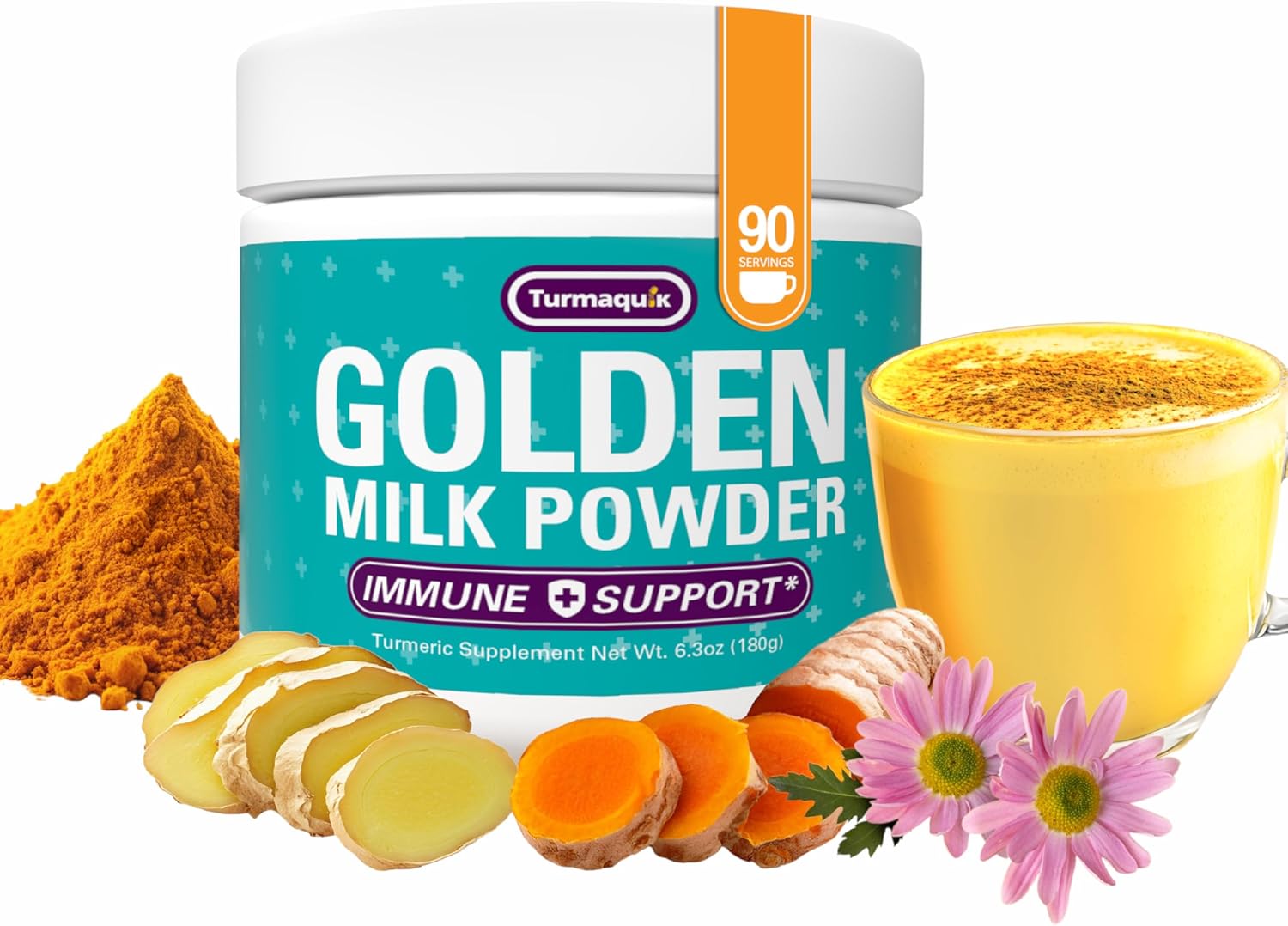 Turmaquik 6.3 Ounce Organic Golden Moon Milk Powder - Super Sleep Blend with Melatonin, Valerian, Chamomile, Lemon Balm, Turmeric, Ginger, Black Pepper, Curcumin, Cinnamon, and Cardamom