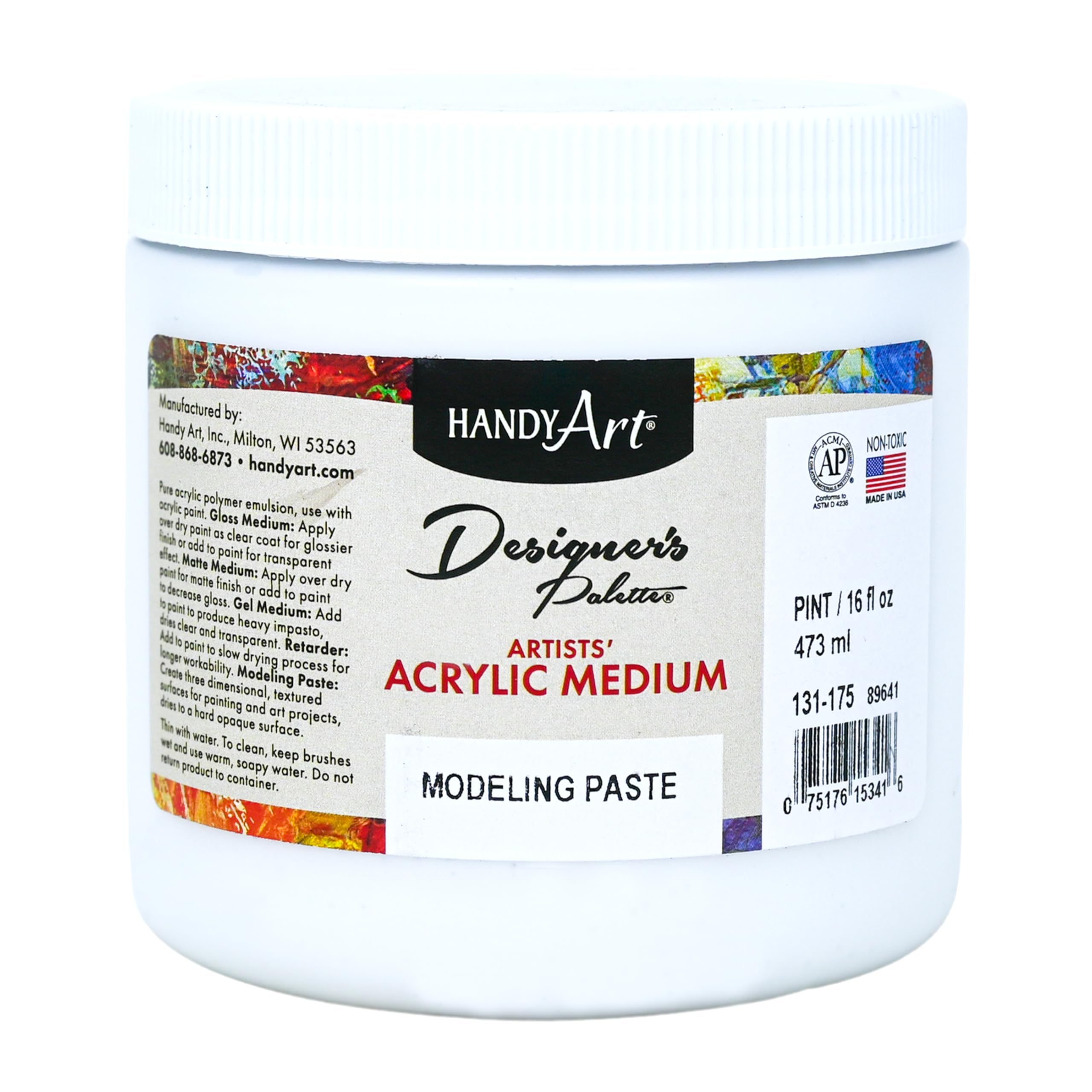 Handy Art Designer's Palette Artist Acrylic, Modeling Paste Medium,131-175 16 Fl Oz (Pack of 1)