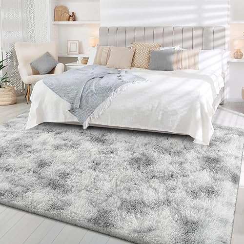 Vista 96 de FlyDOIT Alfombras de área grande para sala de estar, alfombra peluda marfil de 4x6 pies, alfombras mullidas de felpa ultra suave, alfombras peludas