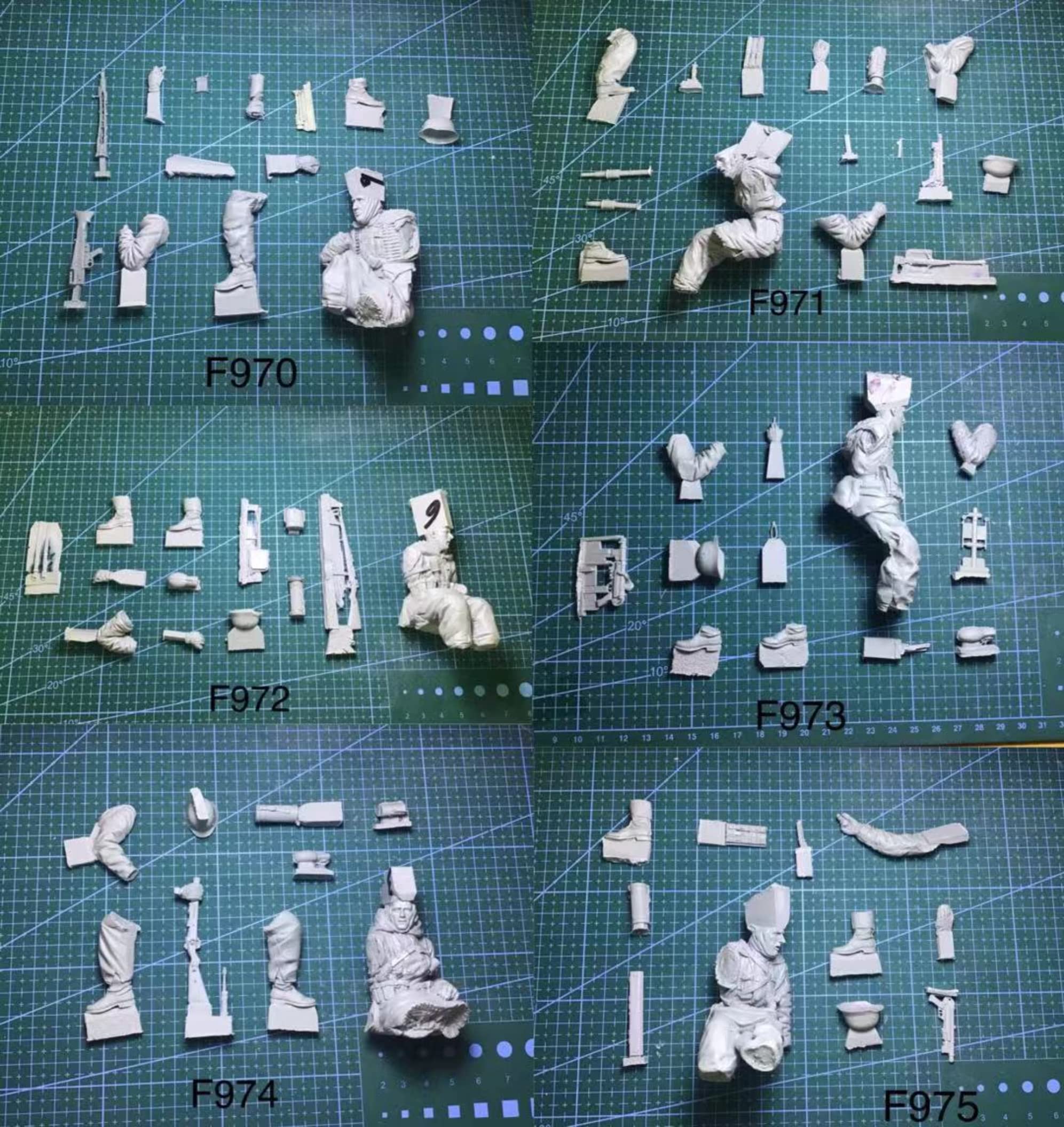 【1/16】 Resin Figur Modell Bausatz, WWII Deutscher Soldat Resin Modell Bausatz Büste (6 Männer, kein Panzer) (unmontiert und unbemalt) //TX5o-5