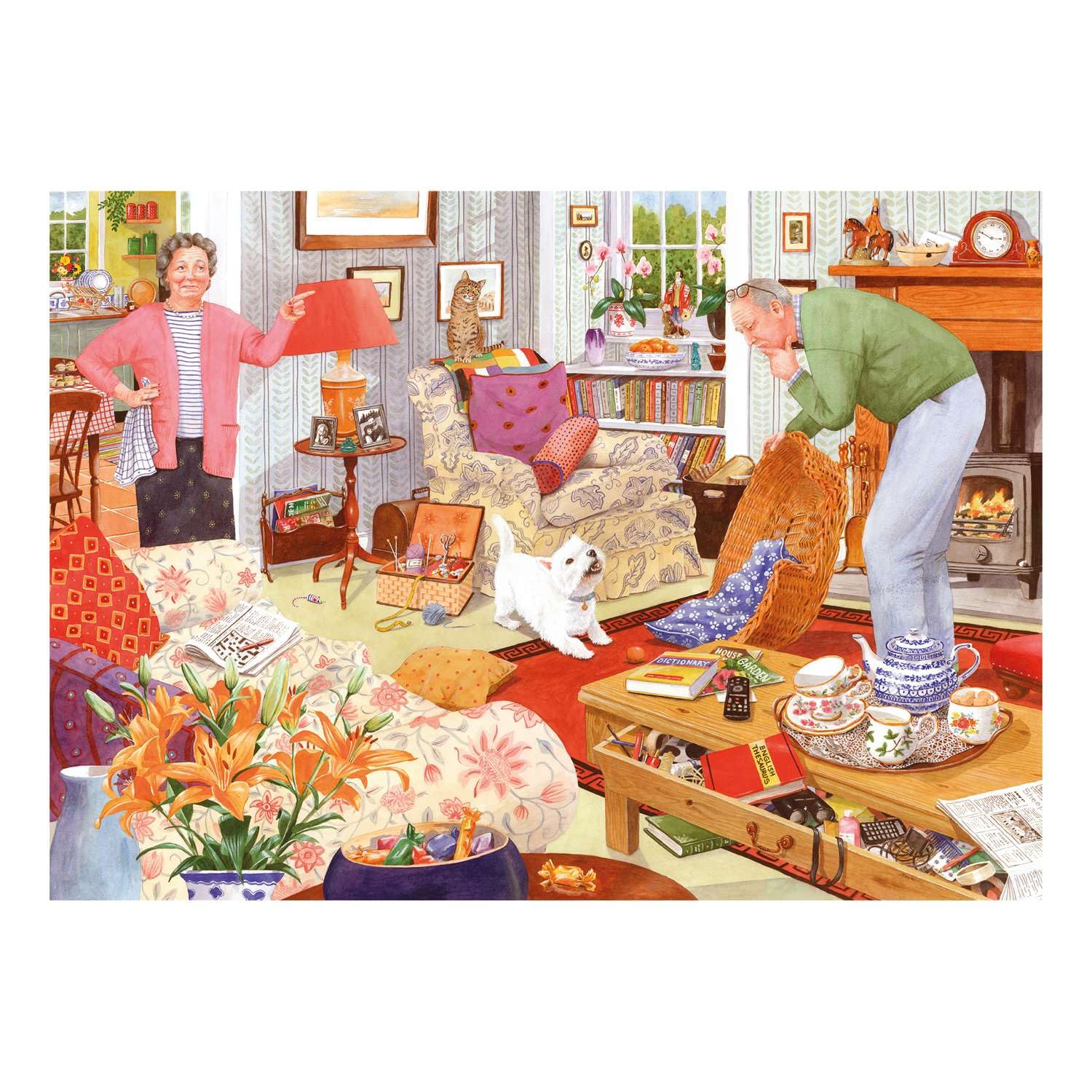 The House of Puzzles Where are my Glasses? Jigsaw, Big 500 Piece Jigsaws for Adults Extra Large Pieces, Artist Illustrated