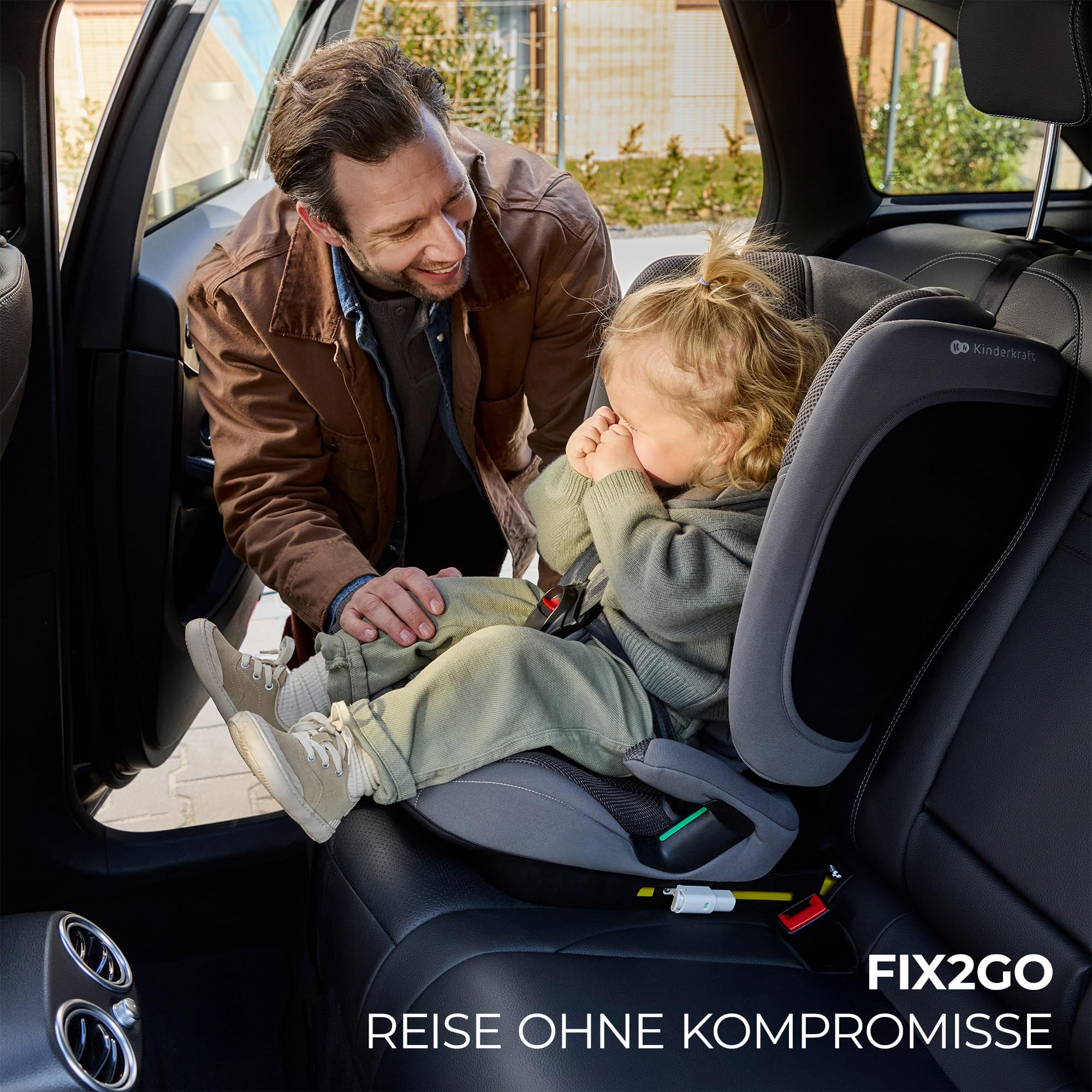 Kinderkraft FIX2GO Autokindersitz i-Size 76-150 cm ISOFIX Top Tether SAFERIDE Sensor Grau