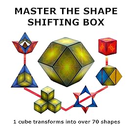 Shashibo Shape Shifting Box - Award-Winning STEM Fidget Toy with Strong Magnets - Fidget Cube Transforms Into 100+ Shapes, Christmas Stocking Stuffers Gift for Kids, Teens, and Adults