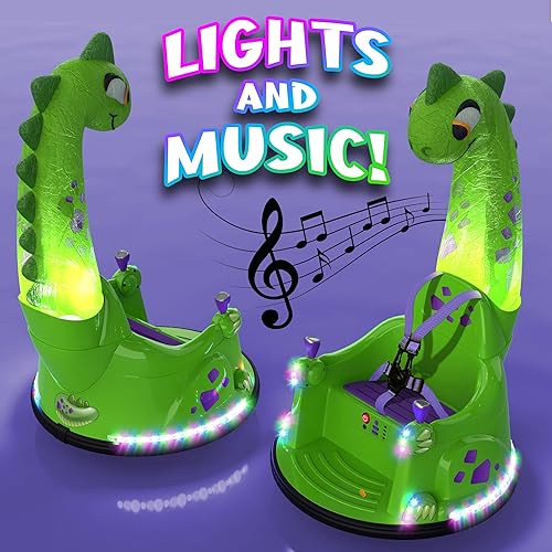 Miniatura 5 de Auto parachoques para niños, juguete eléctrico de 12 V con control remoto, luces LED y música para niños pequeños de 1 a 3 años, regalo de