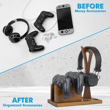 Game controller holder gifts for gamers to arrange game accessories & headphone holder, unique gaming gifts headphone stand PS4 PS5 controllers holders, stylish controller