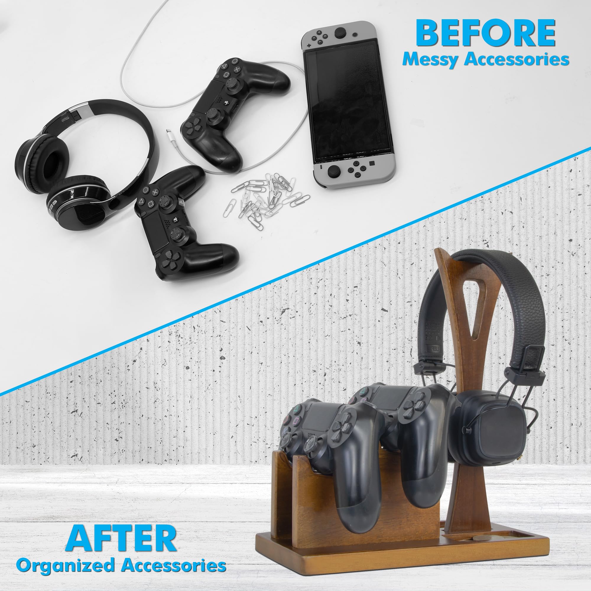Organizer per controller di gioco da uomo, con supporto per cuffie e supporto per controller di gioco, idea regalo unica per adolescenti, marito, fidanzato, amante dei giochi, decorazione per sala