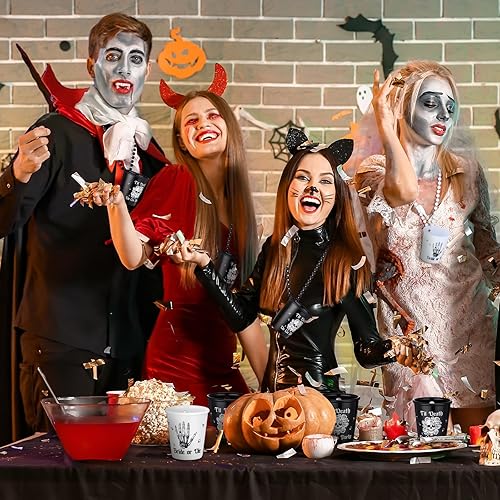 Miniatura 5 de 12 piezas de collar de cuentas de vidrio de chupito de novia o muerte para despedida de soltera Till Death Do Us, vaso de chupito de plástico para