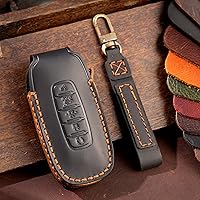 Vista 3 de ontto Funda de cuero para llave de automóvil de 5 botones para Nissan Pathfinder, Rouge Versa, accesorios 2023 2024, carcasa inteligente para llave