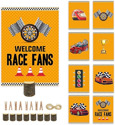 8 piezas de suministros de fiesta de cumpleaños de camiones monstruo grandes centros de mesa para fiestas temáticas de autos de carreras,