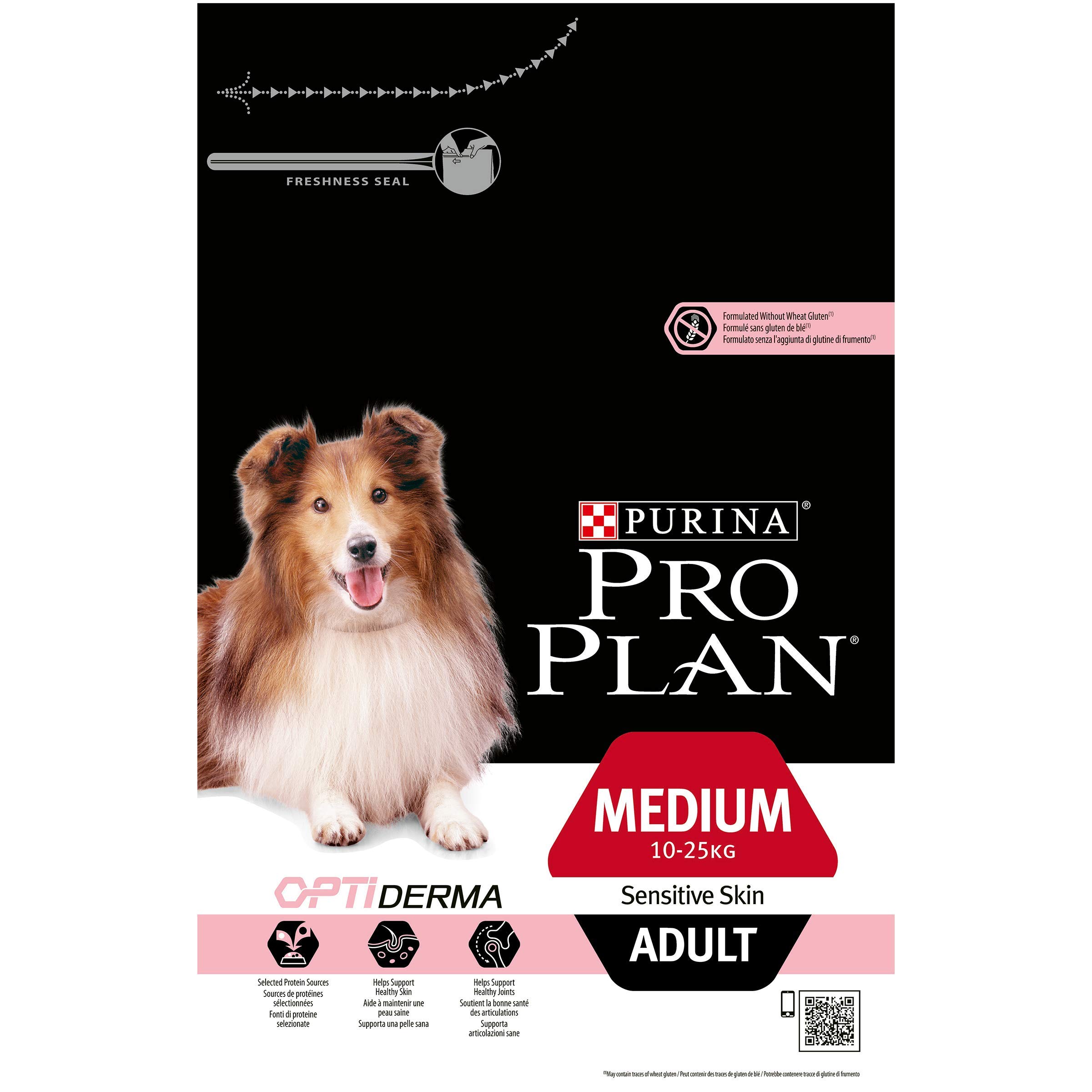 Purina Pro Plan Chien Adulte Moyen à Peau Sensible avec Optiderma Saumon 3 kg