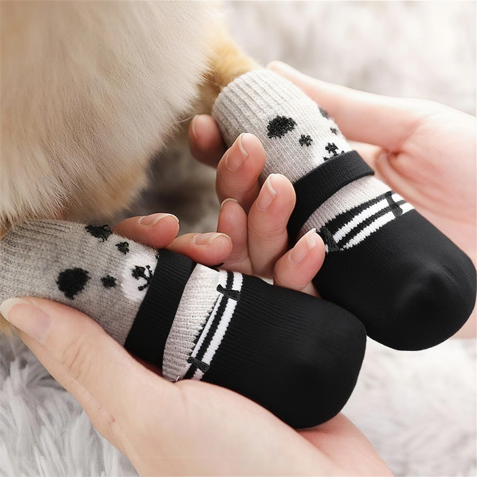 2 works Soft Dog Socks Breathable Anti-Slip Dog Shoes - Image 2