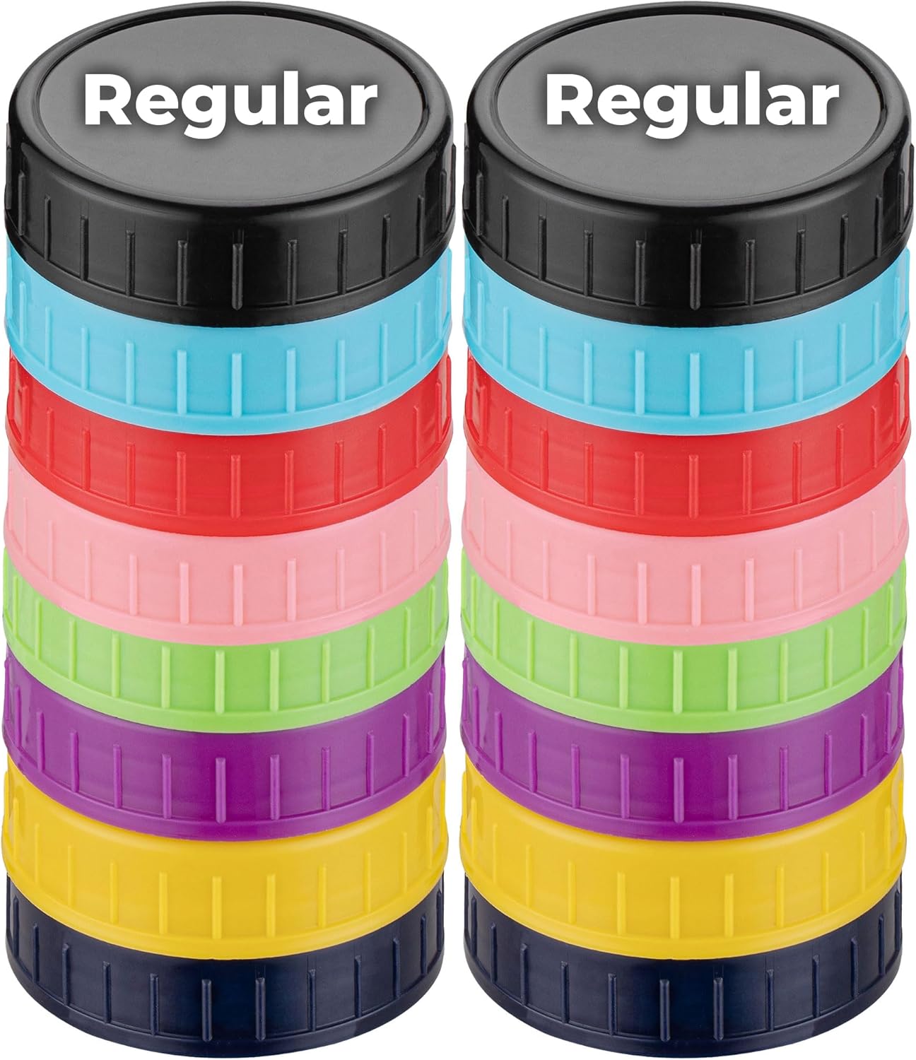 Plastic Canning Lids for Mason Jars (16 Pcs RegularMouth