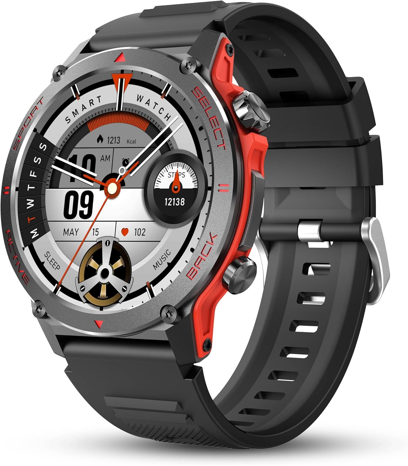 Popglory Montre intelligente AMOLED de 1,43 pouces, plus de 110 montres intelligentes de sport pour femmes et hommes avec appels Bluetooth, fréquence cardiaque, tension artérielle, SpO2, sommeil, pression, tracker d&rsquo;activité pour Android iOS