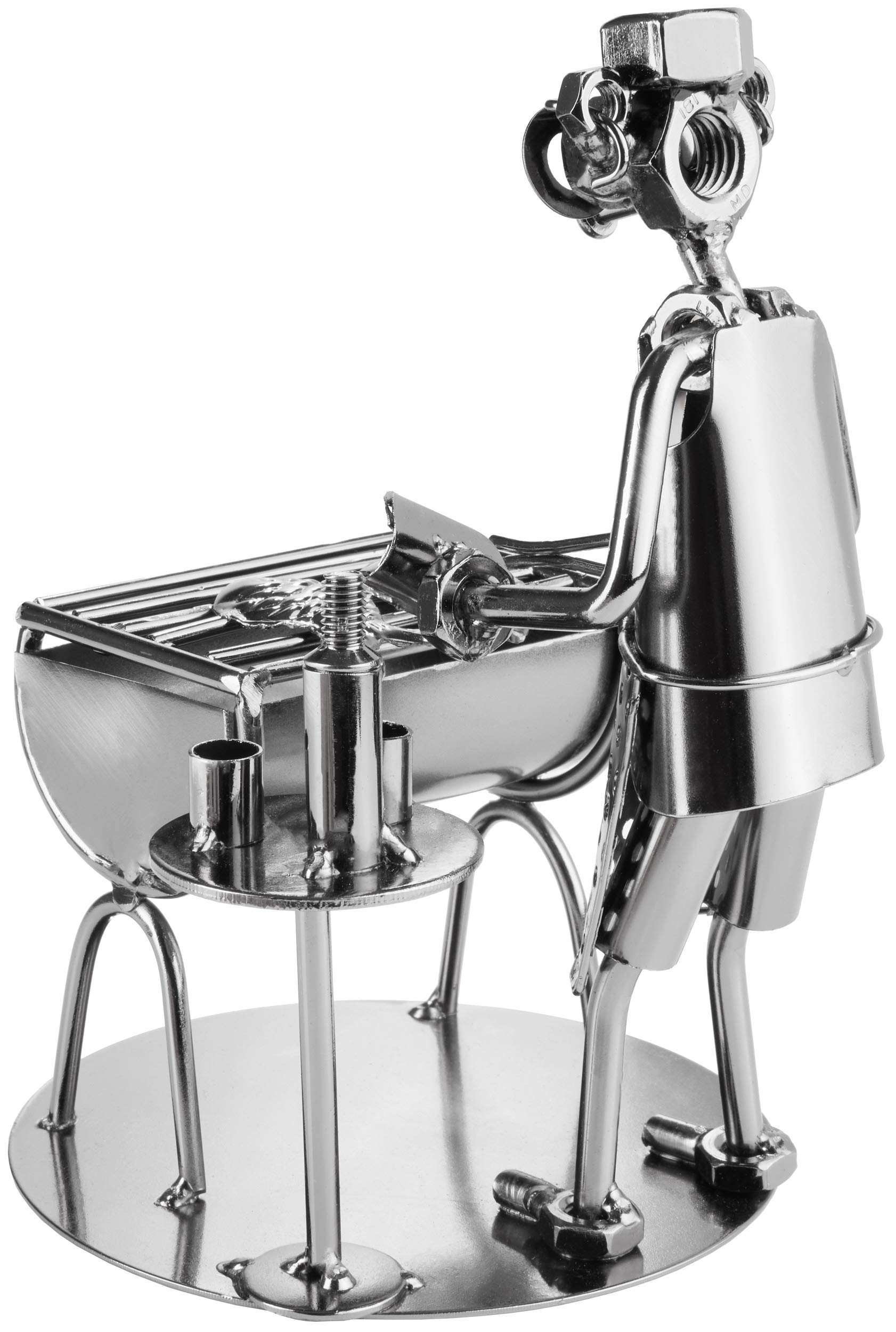 BRUBAKER Vite Uomo Grill per barbecue - Grill Master Fish - Fatto a Mano in Ferro Figura Uomo di Metallo - Metallo Figura Idea Regalo per i Cuochi e Grillers