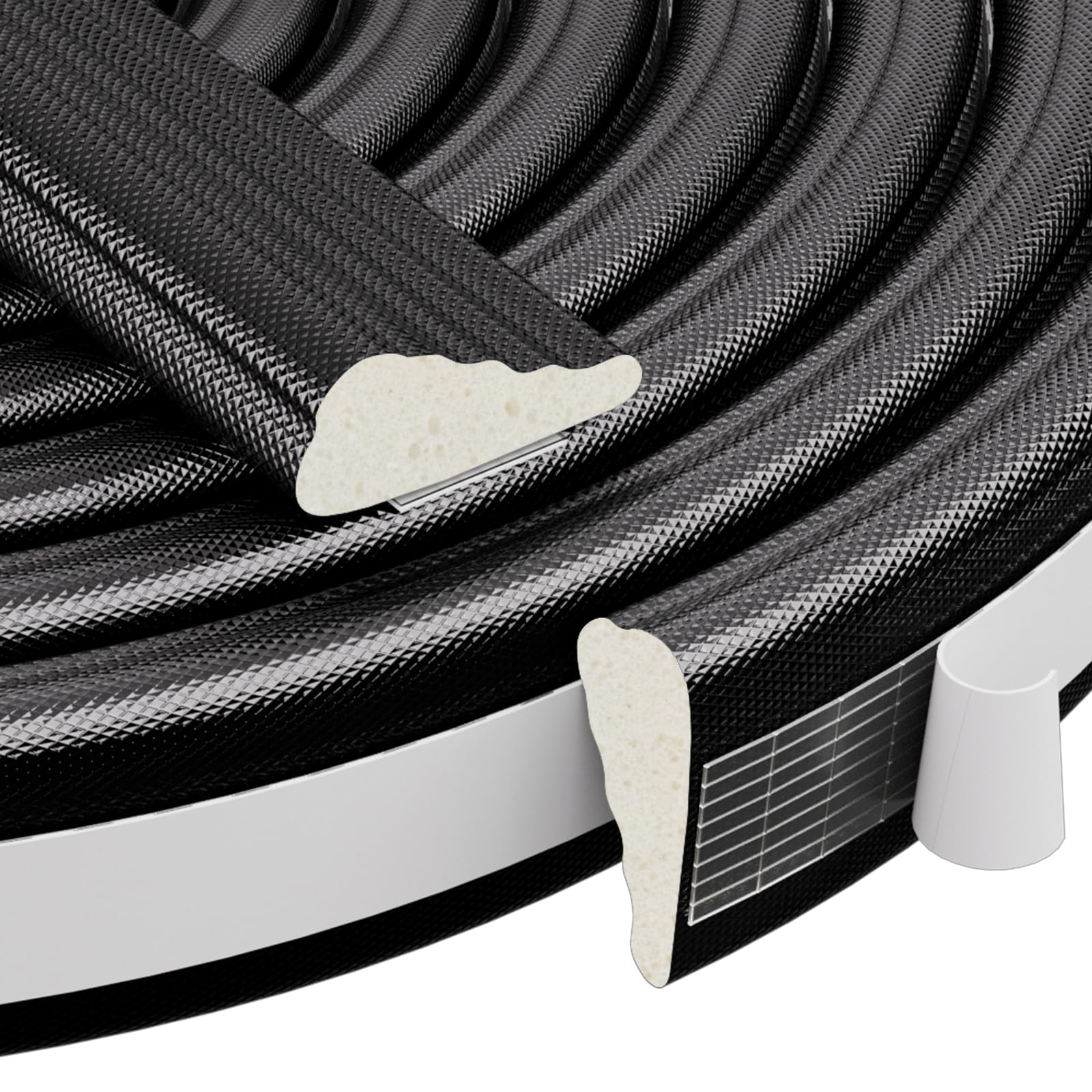 118Inch/3m Wedge-Shape Weather Seal Strip Draught Excluder for Windows and Doors,Self Adhesive Foam Anti-Collision Strip,Draft Excluder Tape Soundproof Waterproof Wind Blocker,Black