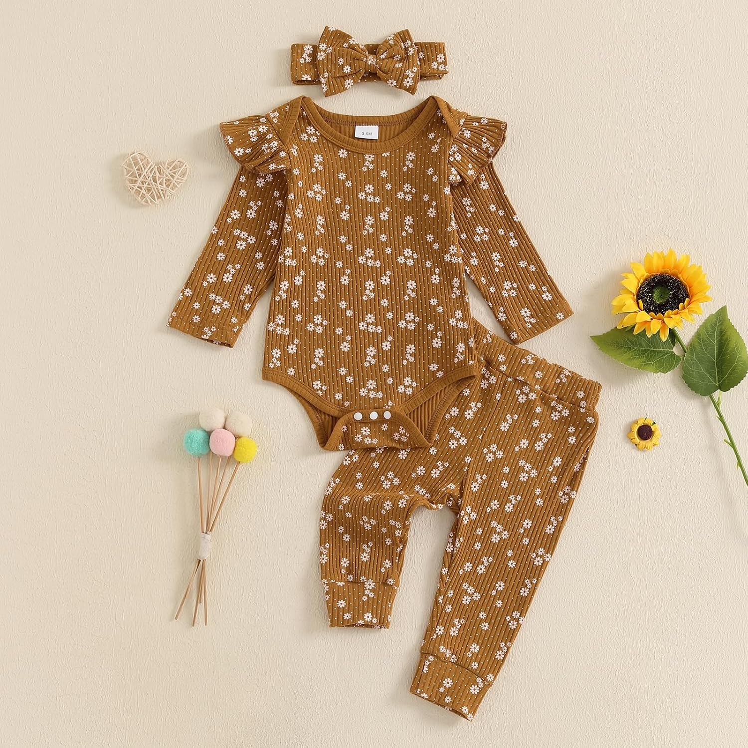 Baby Girl Fall Clothes Set Little Sister Lil Sis Long Sleeve Romper Pants Set Cute Infant Newborn Outfit 3 6 9 12 Months - Image 2