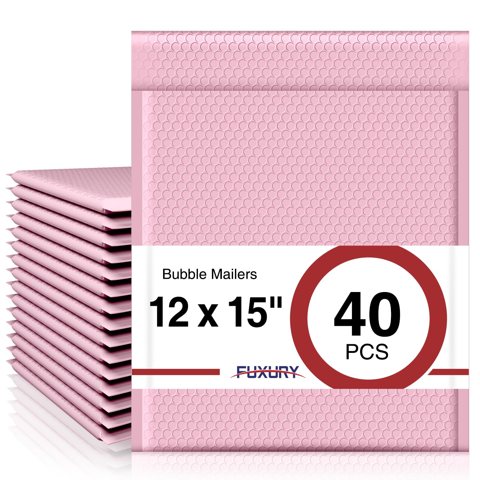 Fuxury 12x15 Bubble Mailers 40 Pack Light Pink Padded Envelopes