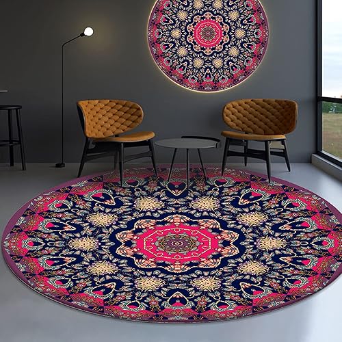 ZZBBZZ-YJ Traditional Area Rugs 80cm 100cm 120cm 140cm 160cm 180cm 200cm Round Carpet for Living Room Bedroom Garden Patios Home Floor Non-Slip Mats