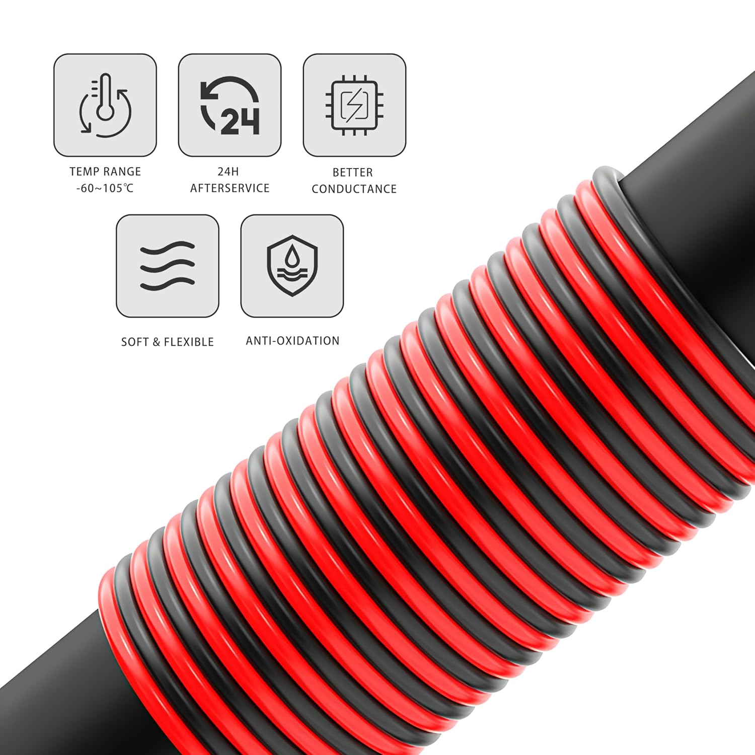 16 Gauge 2 Conductor Flexible Parallel Electrical Wire 100ft Red Black Low Voltage PVC Cord 16/2 AWG Stranded Oxygen Free Copper Cable for Automotive Solar Panel Led Strip Lighting Battery.