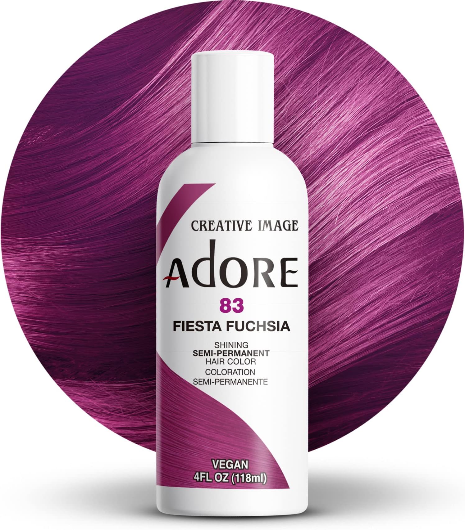 Semi Permanent Hair Color (083 Fiesta Fuchsia) | Vegan & Cruelty-Free Purple Hair Dye | No Ammonia, No Peroxide, No Alcohol | 4 Fl Oz