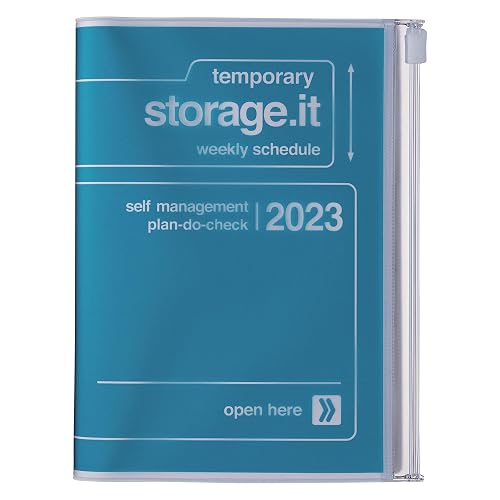 MARK'S 2022/2023 Taschenkalender A6 vertikal, Storage it, Navy: Von September 2022 bis Dezember 2023