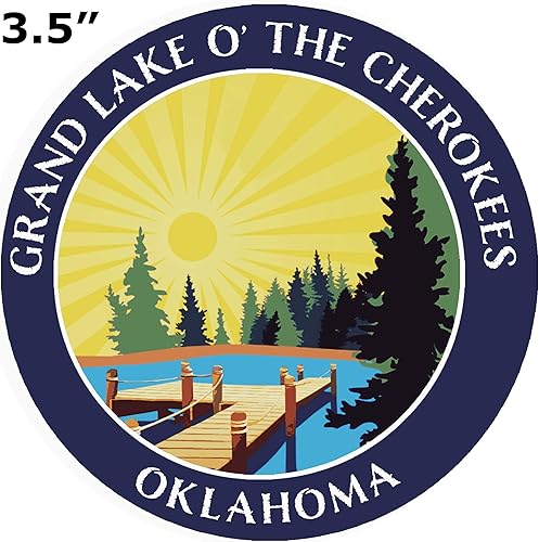 Miniatura 4 de Lake Dock - Grand Lake O' The Cherokees - Oklahoma - Adhesivo adhesivo para ventana de coche y camión de 3.5 pulgadas