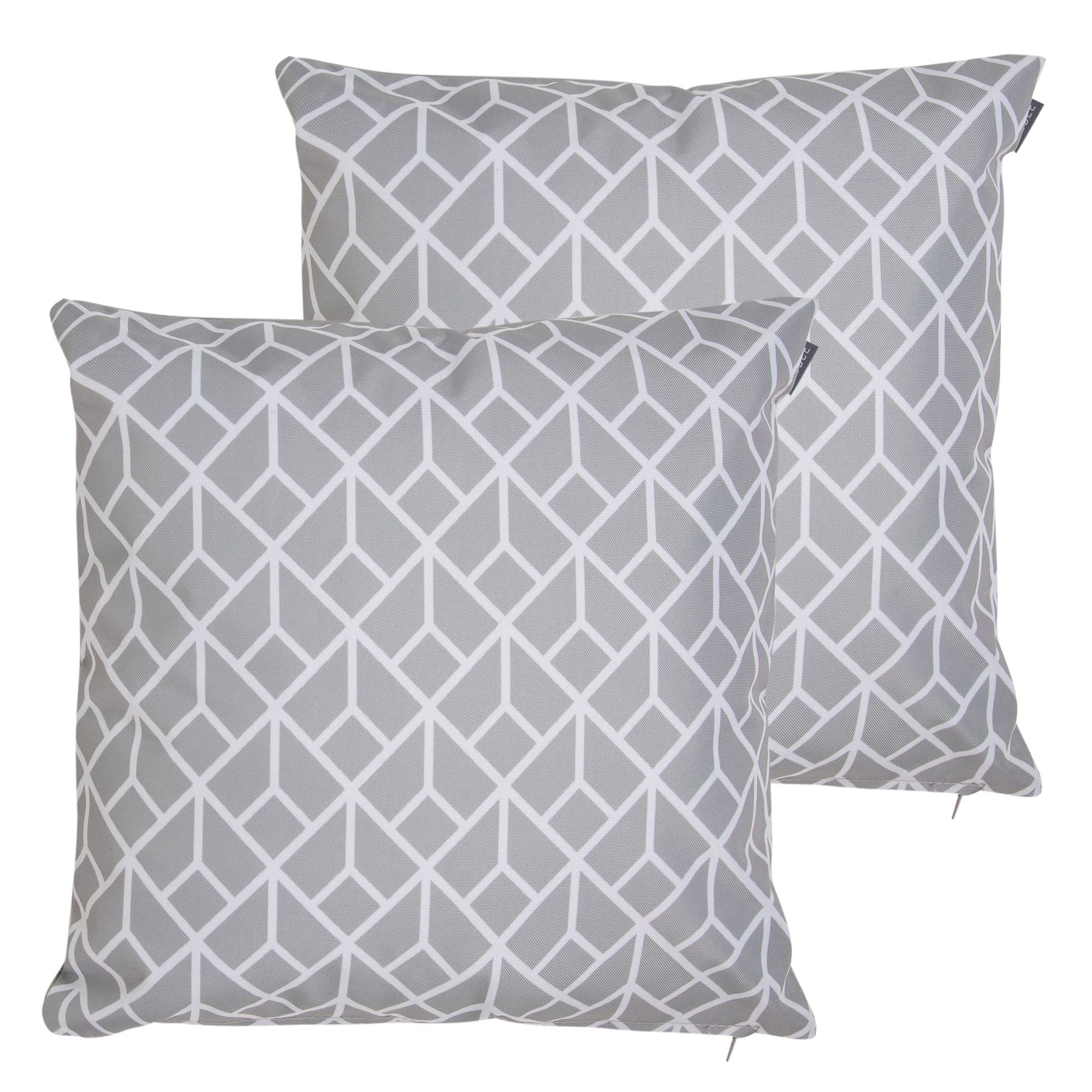 icon Indoor And Outdoor Waterproof Filled Cushion Set Of 2 Grey from B&Q