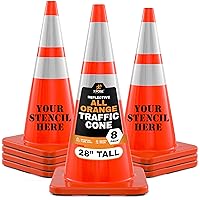 Vista 35 de Xpose Safety Conos de tráfico naranjas de 28 pulgadas con collares de 6 y 4 pulgadas, 1 paquete – Cono de seguridad de plástico PVC multiusos